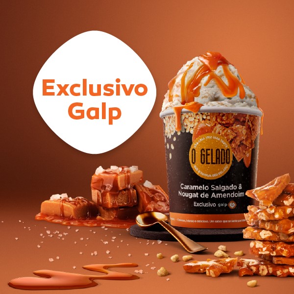 Gel. A Tarte Caramelo Salgado & Nougat de Amendoim Exclus. GALP 460 ml